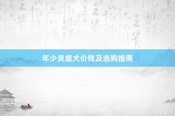 年少灵缇犬价钱及选购指南